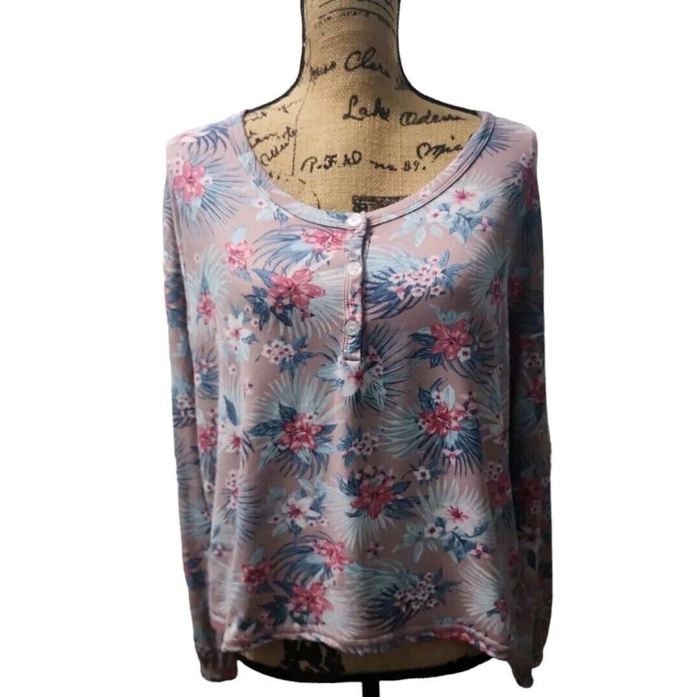 Hurley Long Sleeve‎ Womens Blouse Medium Floral